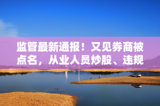 监管最新通报！又见券商被点名，从业人员炒股、违规宣传、数据错报