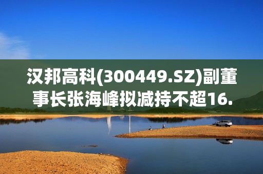 汉邦高科(300449.SZ)副董事长张海峰拟减持不超16.11万股 第1张