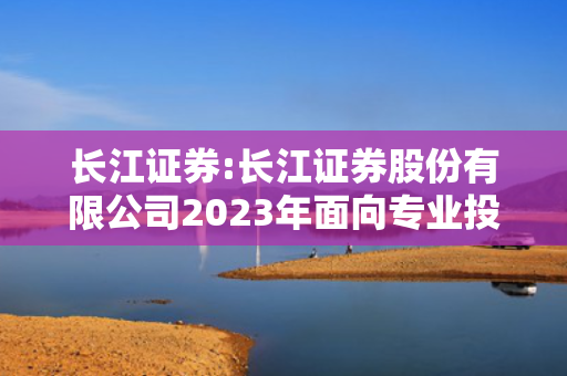 长江证券:长江证券股份有限公司2023年面向专业投资者公开发行公司债券更名公告