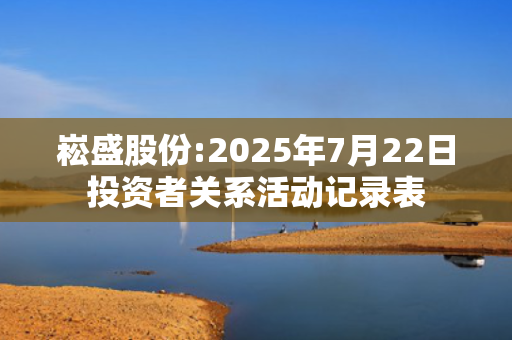 崧盛股份:2025年7月22日投资者关系活动记录表