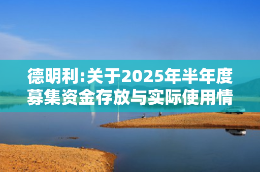德明利:关于2025年半年度募集资金存放与实际使用情况的专项报告