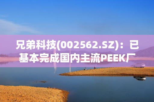 兄弟科技(002562.SZ)：已基本完成国内主流PEEK厂家送样工作，目前部分客户已通过验证