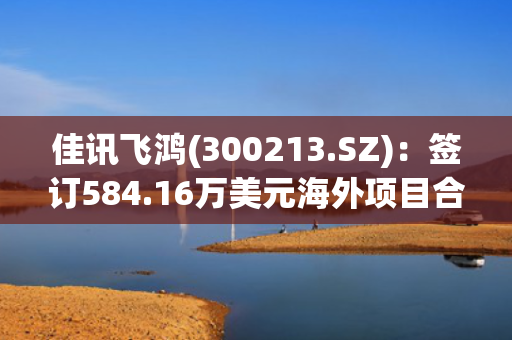 佳讯飞鸿(300213.SZ)：签订584.16万美元海外项目合同