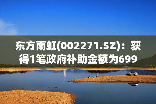 东方雨虹(002271.SZ)：获得1笔政府补助金额为699万元
