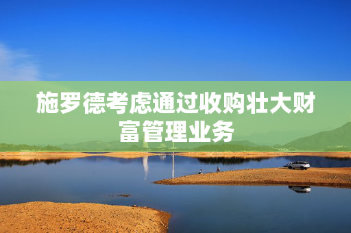 施罗德考虑通过收购壮大财富管理业务