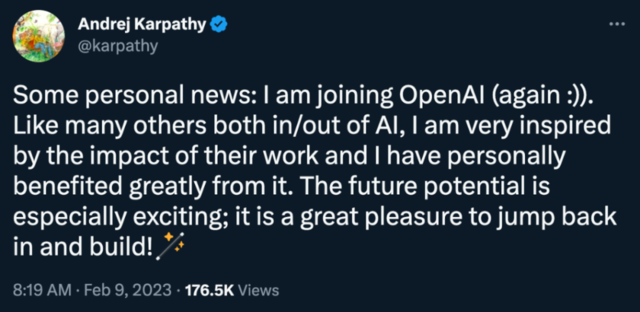 突发！AI大牛Andrej Karpathy离开OpenAI 第6张