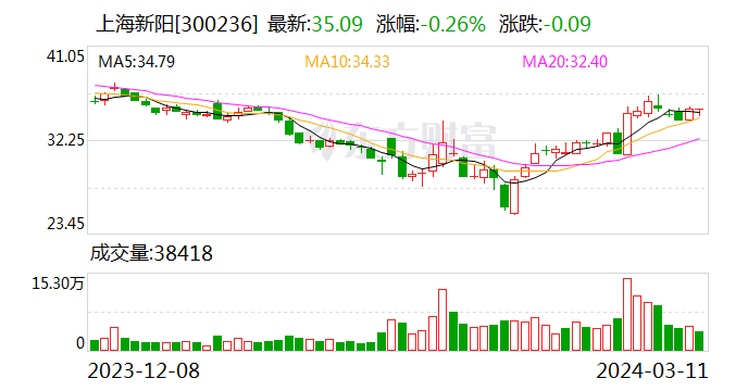 上海新阳：2023年净利润同比增长213.41%