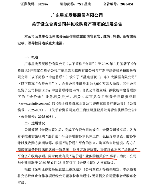 002076，跨界收购终止 第1张