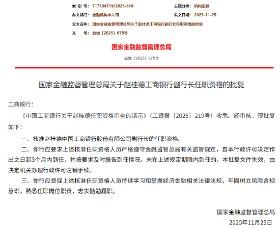 赵桂德获批出任工商银行副行长 第1张