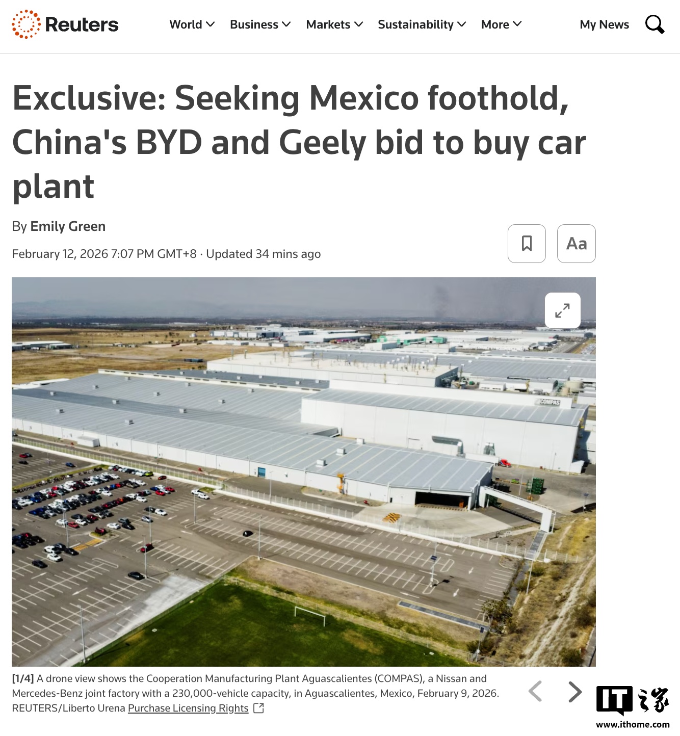 日产-奔驰墨西哥工厂获多家中国车企青睐，消息称比亚迪、吉利等有意竞标