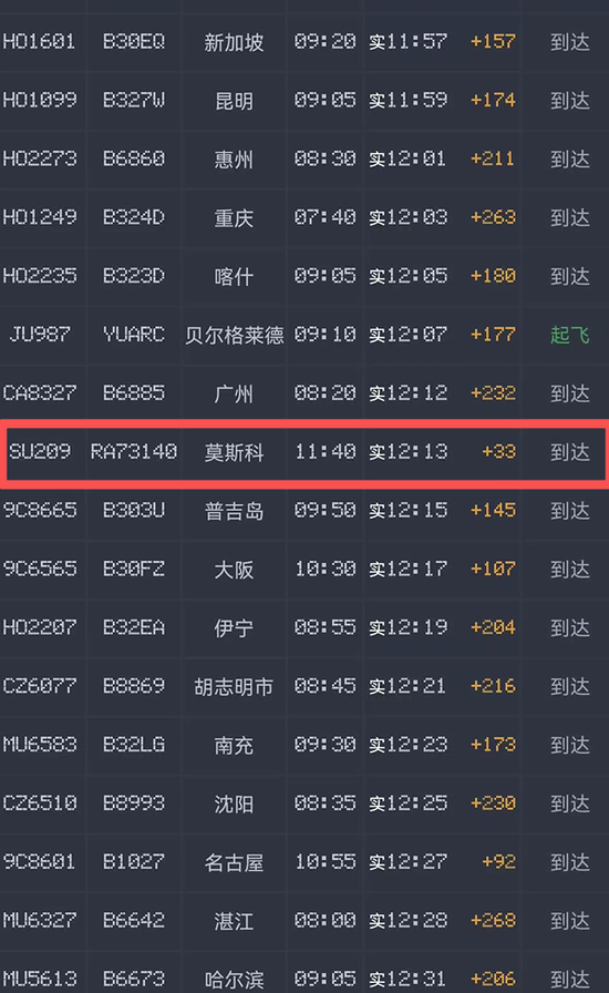 今天最猛的航班!俄罗斯航空的SU208提前38分钟落地上海浦东机场 第6张 今天最猛的航班!俄罗斯航空的SU208提前38分钟落地上海浦东机场 第6张